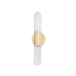 Image of Cecily 2 Light Small Wall Sconce Brass, Glass
