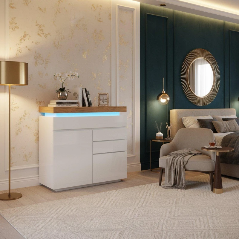 Image of Urban Meuble Modern White Sideboard with Sleek Storage White unisex One Size