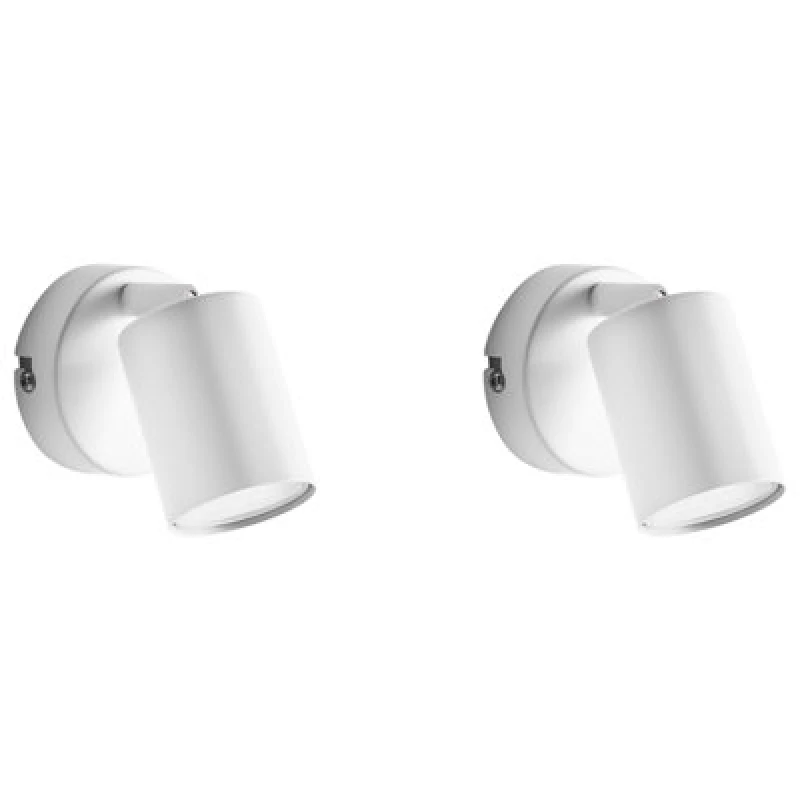 Image of Beliani Set Of 2 Wall Lamps Nyando Metal White