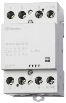 image of Finder, 240V ac Coil Non-Latching Relay DPDT, 40A Switching Current DIN Rail, 4 Pole, 22.44.0.230.4610