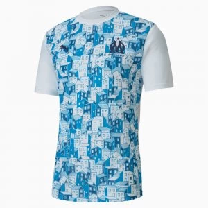 Image of PUMA Olympique De Marseille Stadium Mens Jersey Sneakers, White/Azure, size 2X Large, Shoes