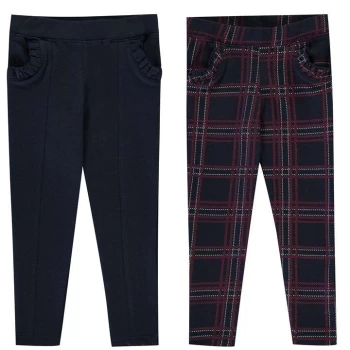 image of SoulCal 2 Pack Trousers Infant Girls - Nvy/Check