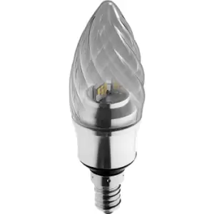 image of Kosnic 5.5W KTC LED E14/SES Twisted Candle Warm White - KTC5.5TWT/E14-SLV-N30