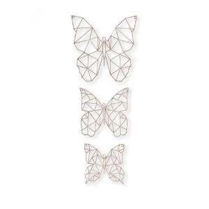 Image of Graham & Brown Flutter Metal Wall Art - (Set of 3) 40 x 40, 30 x 30, 25 x 25 cm