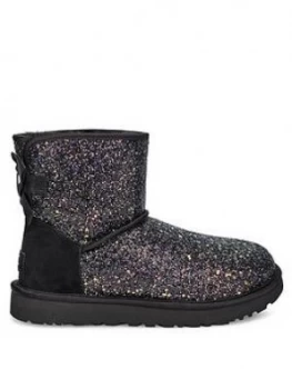 Image of UGG Classic Mini Bow Cosmos Ankle Boots - Black, Size 6, Women