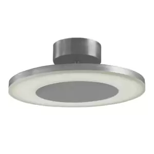 Image of Hemisferic Ceiling 1 X 28W LED Round 3000K, 1800lm, Satin Aluminium / Frosted Acrylic, 3yrs Warranty