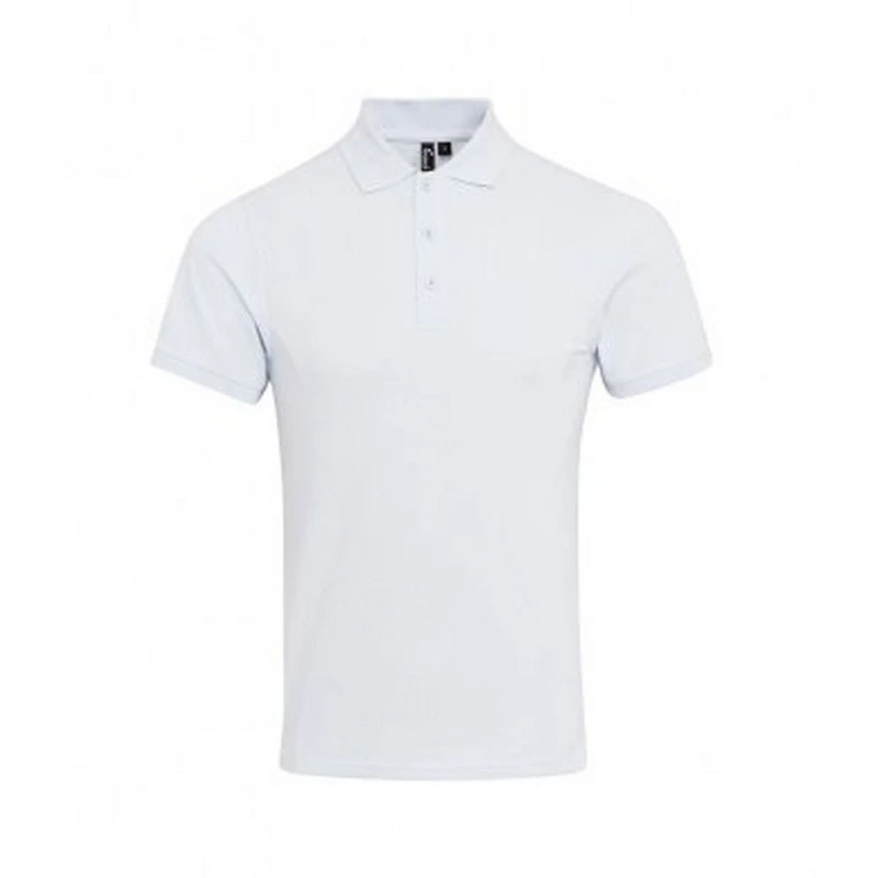 Image of Premier Premier Men Coolchecker Plus Piqu Polo Shirt in White Size: Small White S Male 5063527592354