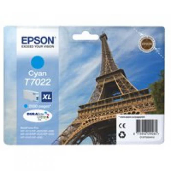 Image of Epson Eiffel Tower T7022 XL Cyan Ink Cartridge