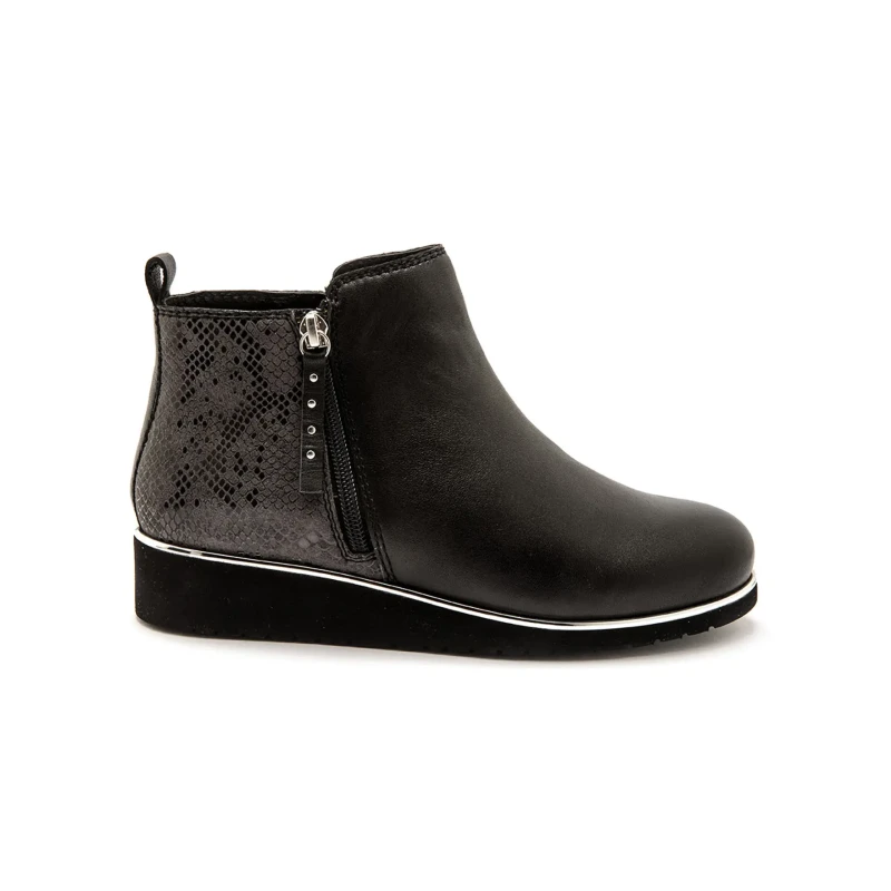 Image of Pediconfort Womens ankle boots with double zip Pediconfort Noir Female 36