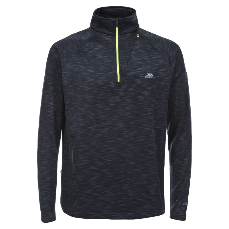 Image of Trespass Trespass Men Collins Half Zip Fleece Top in Black Size: Small Black S Male 5057520345796