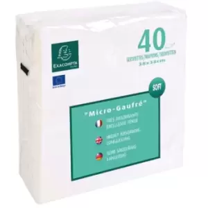 Image of Napkins Micro High Quality Embossed Paper White (Pack 40) SV913801I