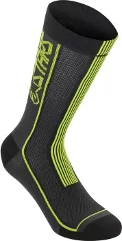 Image of Alpinestars Summer 22 Socks, black-yellow, Size L, black-yellow, Size L