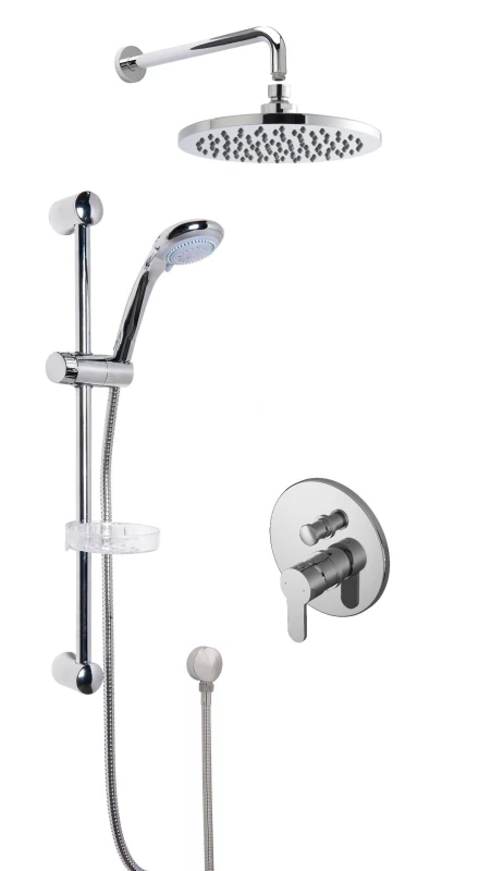 Image of Balterley Concealed Manual Valve with Multi Function Slide Rail Kit Arm Head Silver