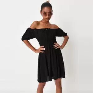 image of Missguided Cap Sleeve Mini Dress - Black