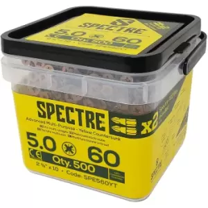Image of Spectre Woodscrew Tub 5.0x60mm (500 Piece) in Gold