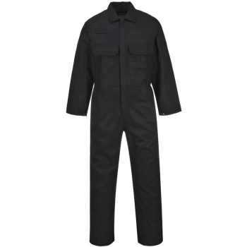 image of Portwest - BIZ1 Black Sz XXL T Bizweld Flame Retardant Welder Overall Coverall Safety Boiler Suit