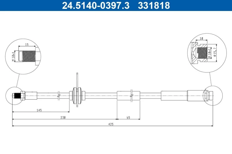 Image of Brake hose ATE 24.5140-0397.3