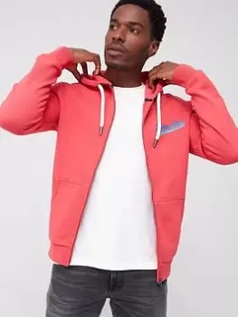 Image of Superdry Vintage Logo Seasonal Ziphood - Red, Red Size M Men