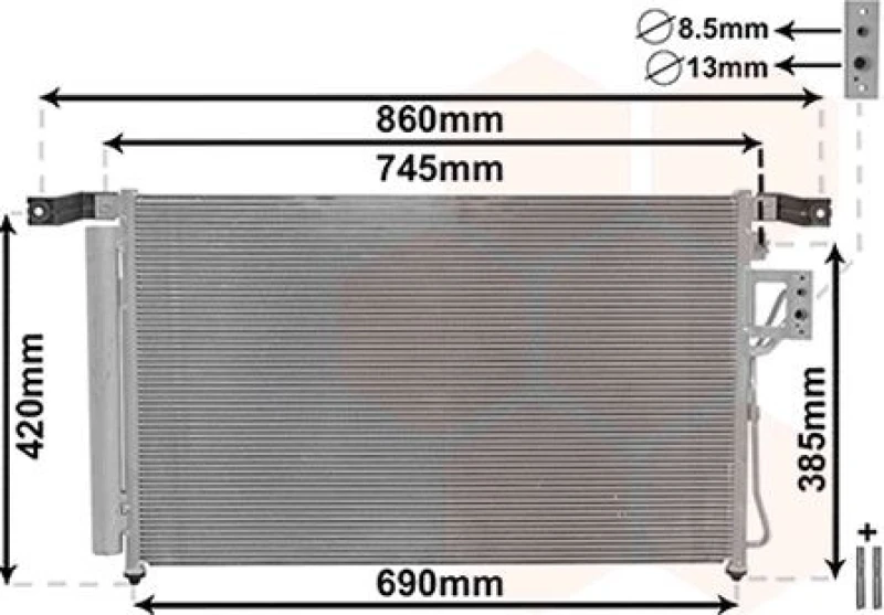 Image of VAN WEZEL Air conditioning condenser VAN WEZEL 82005176
