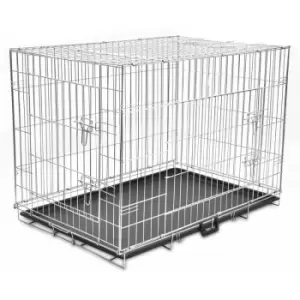 Image of Foldable Metal Dog Bench XL vidaXL - Black