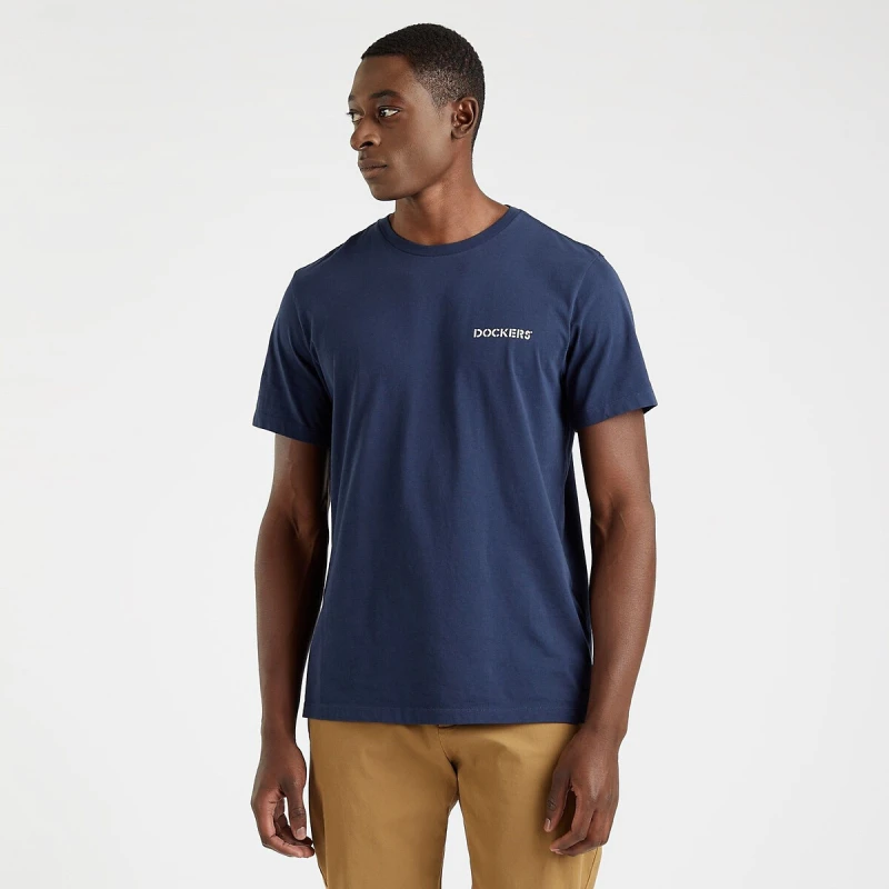 Image of Dockers Crew Neck T-Shirt blue Cotton M