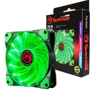 image of Marvo Scorpion FN-10 Green 120mm 1200RPM Green LED Fan