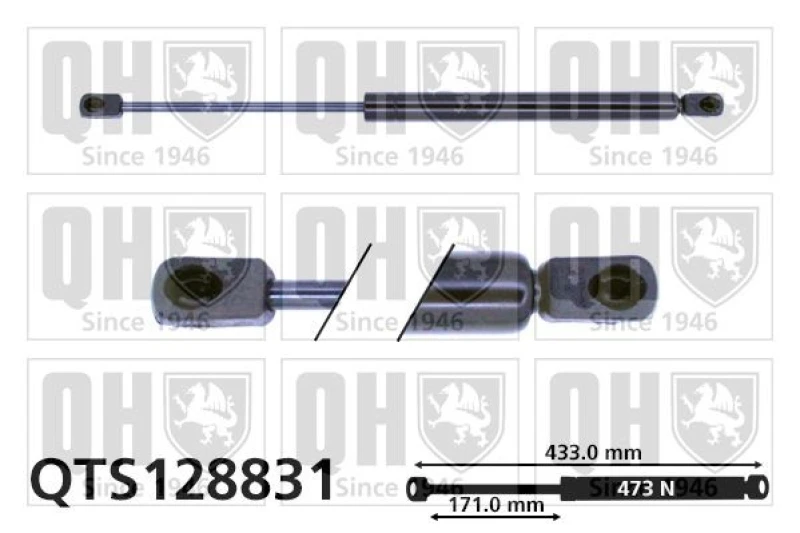 Image of QUINTON HAZELL Bonnet strut QUINTON HAZELL QTS128831