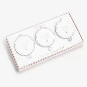 Image of Celebration Set Darling Daughter Silver Set of 3 17.5cm Stretch Bracelets 5338