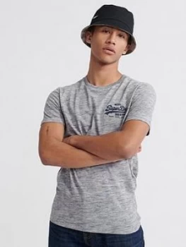 Image of Superdry Vintage Label Pasteline T-Shirt, Grey Size M Men