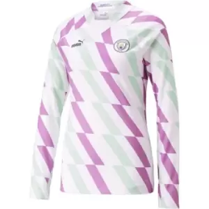 image of Puma Manchester City Pre Match Sweatshirt Womens - White