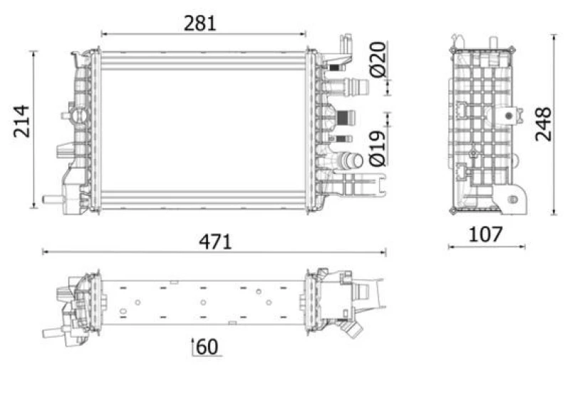 Image of Engine radiator MAHLE CR 2632 000P