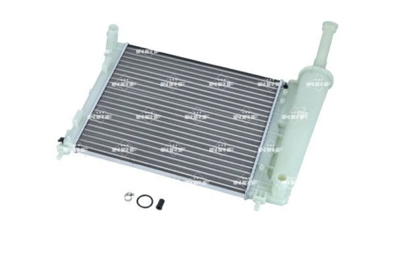 Image of NRF 53526 Engine radiator Mechanically jointed cooling fins, Aluminium, with mounting parts Aluminium Radiator,engine cooling (470)