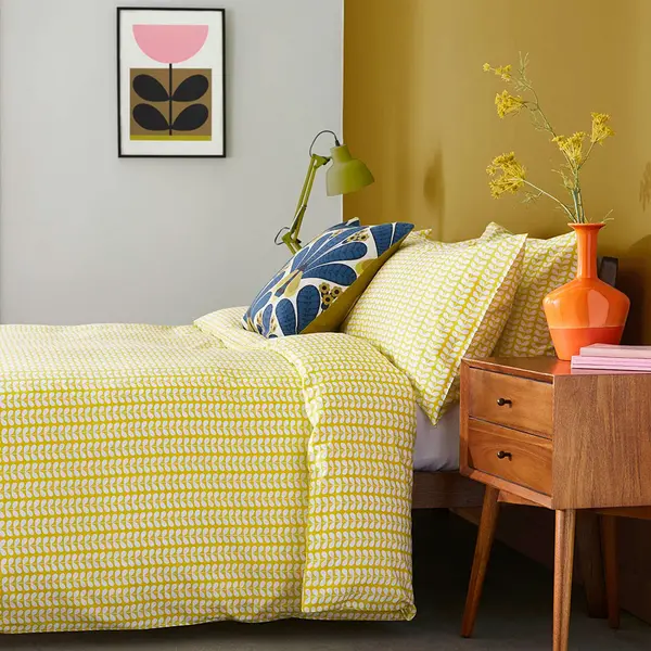 Orla Kiely Tiny Stem Duvet Set, Single, Yellow