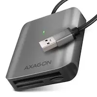 image of AXAGON CRE-S3 External card reader USB-A 3.2 Gen 1, 3-slot & lun SDmicroSDCF, UHS-II