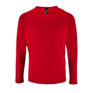 Image of SOLS Mens Sporty Long Sleeve Performance T-Shirt (3XL) (Red)