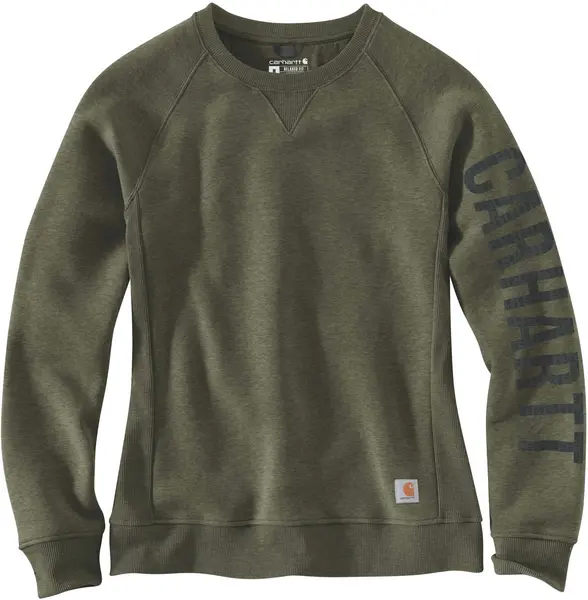 image of Carhartt Clarksburg Crewneck Ladies Sweatshirt, green, Size L for Women