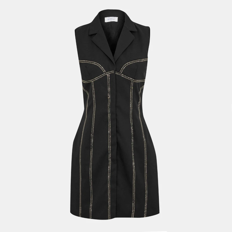Image of Off White Womens Tailored Blazer Dress Black female 4 (3XS)