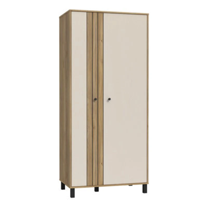 Image of Furniture To Go Grafton 2 Door Wardrobe In Cream And Oak