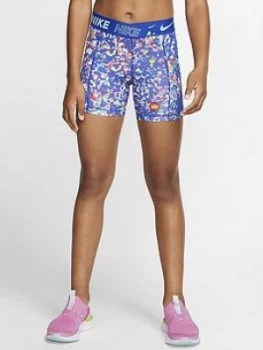 Image of Nike Pro Older Girls Training Boyshorts - Blue Print