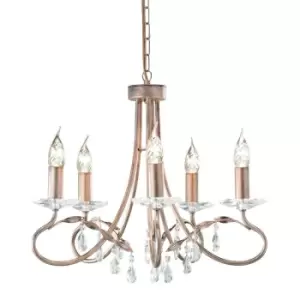 Image of 5 Bulb Chandelier Hanging Pendant LIght Silver/Gold LED E14 60W Bulb