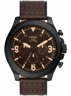 Image of Fossil Latitude Brown Strap Watch FS5751