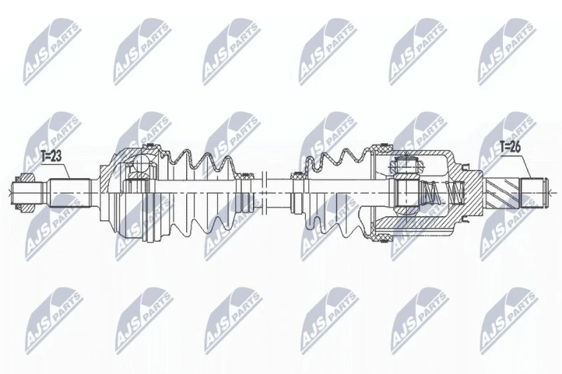 Image of NTY NPW-RE-191 Drive shaft Front Axle Left Drive Shaft (13)