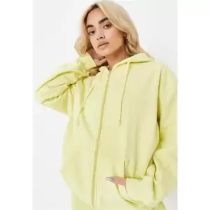 image of Missguided Brushed Oversized Zip Thru - Green