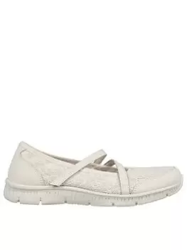 Image of Skechers Crochet Mesh Mary Jane - Natural, Beige, Size 4, Women