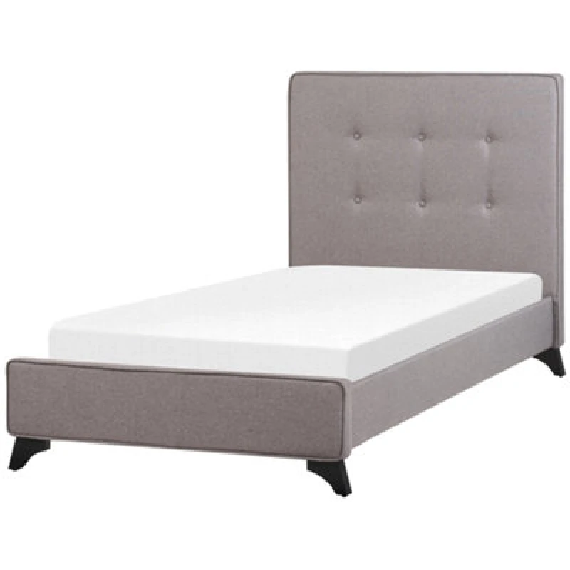 Image of Beliani Bed Fabric Ambassador 90 X 200 Cm (Eu Single) Grey