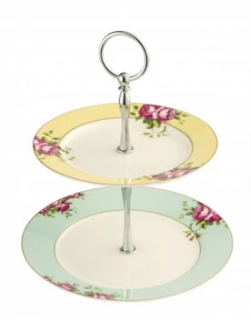 Image of Aynsley Archive Rose Two Tiered Server Red
