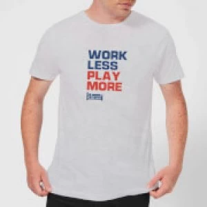 Image of Plain Lazy Work Less Play More Mens T-Shirt - Grey - XXL