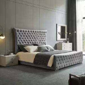 Image of Plexa Bed Double Plush Velvet Grey