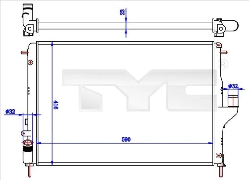 Image of TYC Engine radiator TYC 728-0056-R