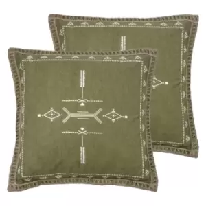Image of Furn. Mini Inka Twin Pack Polyester Filled Cushions Sage